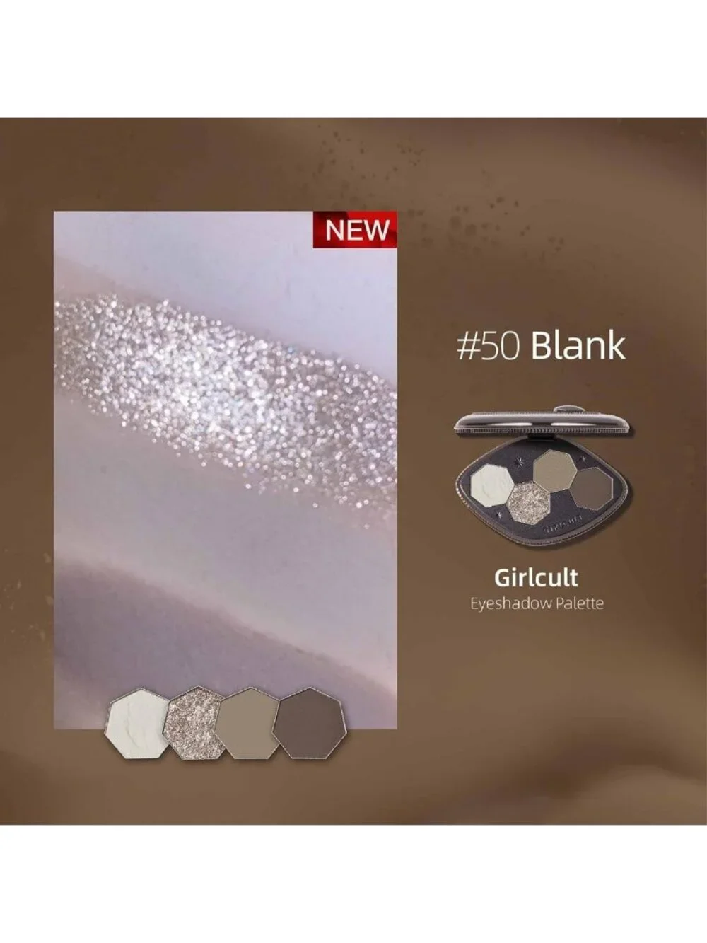Cool-Toned Neutrals Eyeshadow Palette | Highly Pigmented, Soft Smoky Eye Makeup